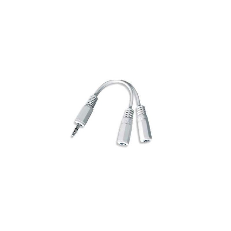 8716309096942CABLE AUDIO SPLITTER 3.5MM 10CM WHT CCA-415-0.1M GEMBIRD