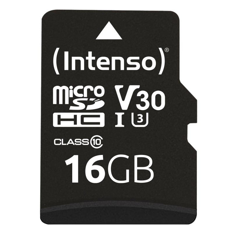 4034303022304MicroSDHC mälukaart 16GB C10 W ADAPTER 3433470 INTENSO