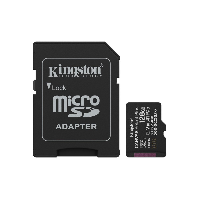 740617348453MEMORY MICRO SDXC 128GB UHS-I/W/ADAPTER SDCS3/128GB KINGSTON