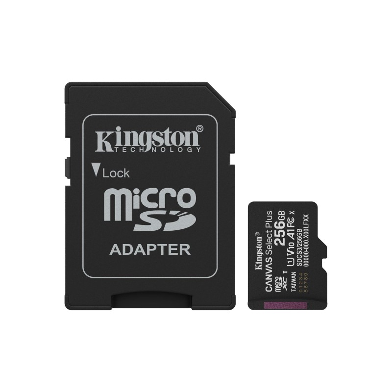 740617348507MEMORY MICRO SDXC 256GB UHS-I/W/ADAPTER SDCS3/256GB KINGSTON