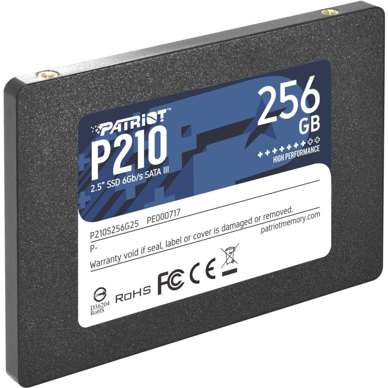 814914026809SSD|PATRIOT|P210|256GB|Write speed 400 MBytes/sec|Read speed 500 MBytes/sec|2,5"|TBW 120 TB|P210S256G25