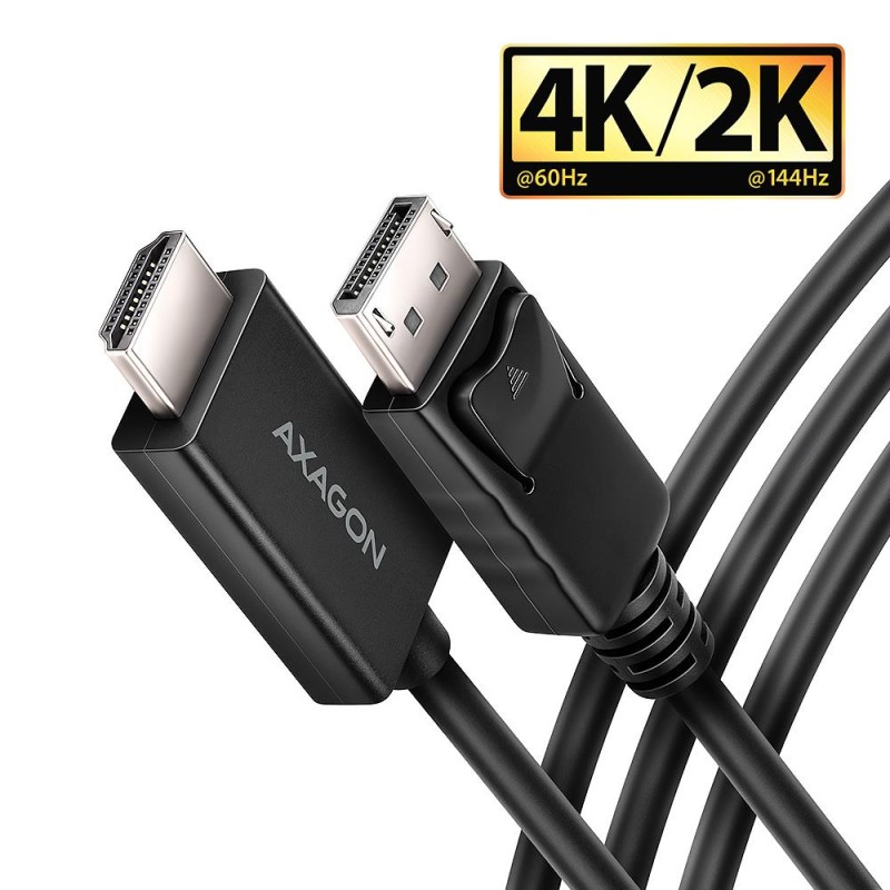 8595247908797CABLE DP TO HDMI 1.8M/RVD-HI20C2 AXAGON