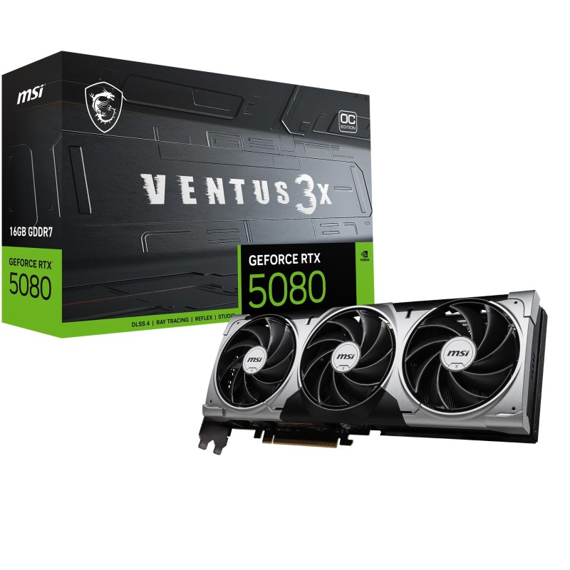 4711377309219Näytönohjain MSI NVIDIA GeForce RTX 5080 16 GB GDDR7 256 bit 5.0 16x Dual Slot Fansink 1xHDMI
