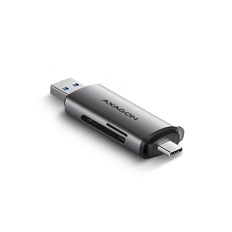 8595247904416MEMORY READER USB-C+USB3.2 2SL SD MICROSD CRE-SAC AXAGON