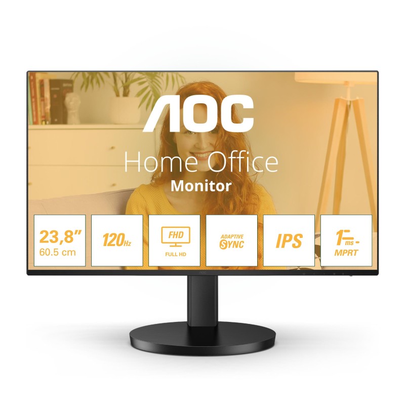 4038986151481LCD Monitor AOC 24B3HA2 24" Panel IPS 16:9 100 Hz Matte 4 ms Colour Black 24B3HA2
