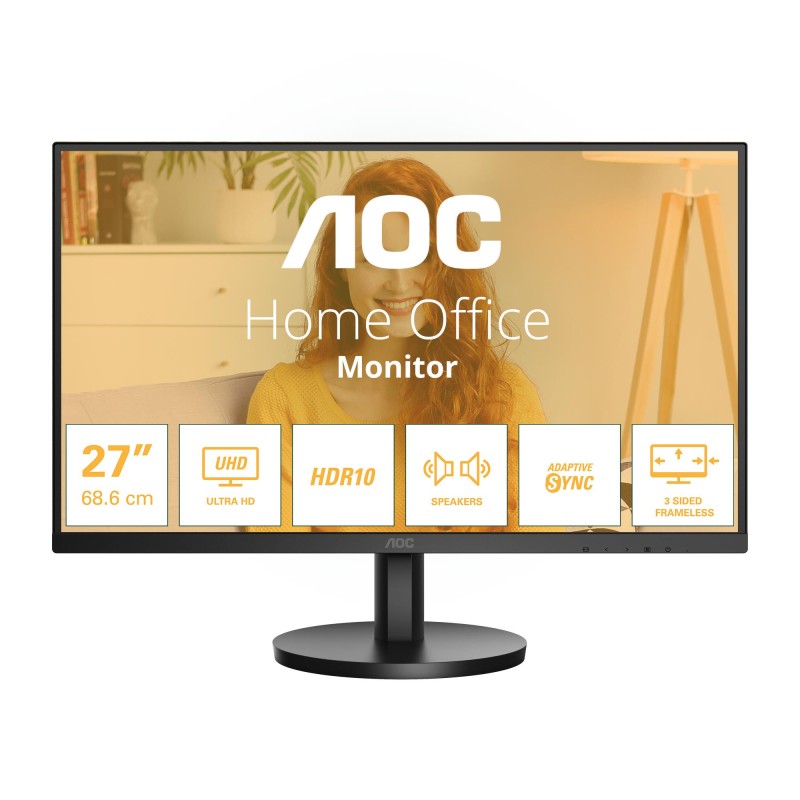 4038986181495LCD Monitor AOC 27 " 3840 x 2160 pixels 4K Ultra HD Native aspect ratio 16:9 LCD Flat U27B3A