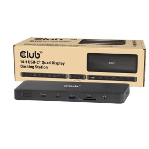 8719214472108NB ACC DOCKING STATION USB-C 65W CLUB3D