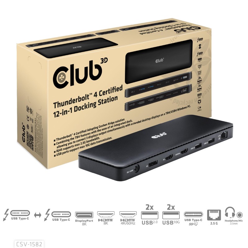 8719214472955NB ACC DOCKING STATION 12IN1 CLUB3D
