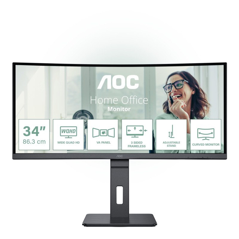 4038986110730LCD Monitor AOC 34 " 3440 x 1440 pixels Quad HD Native aspect ratio 21:9 LED Curved