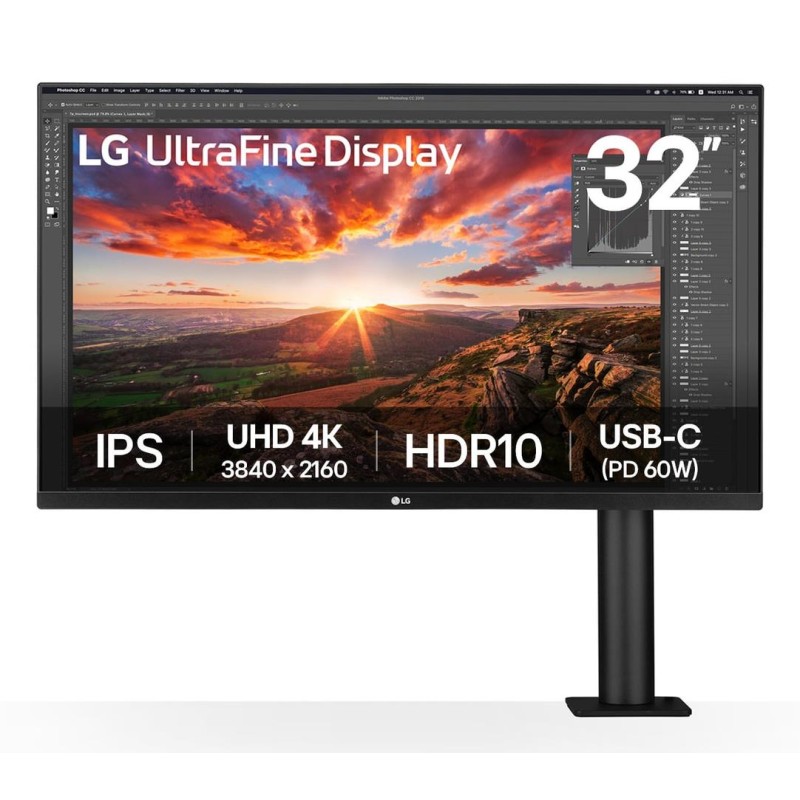 8806096227862LCD Monitor LG 31.5" Panel IPS 16:9 60Hz 5 ms Swivel Pivot Height Tilt Colour Black