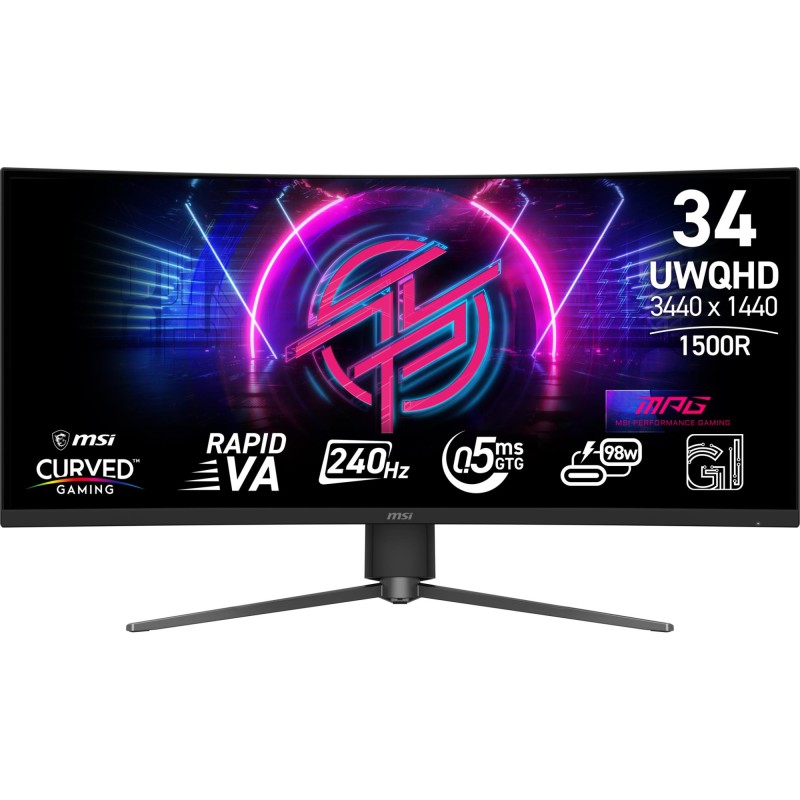 4711377342193LCD Monitor MSI 34 " 3440 x 1440 pixels Native aspect ratio 21:9 LCD