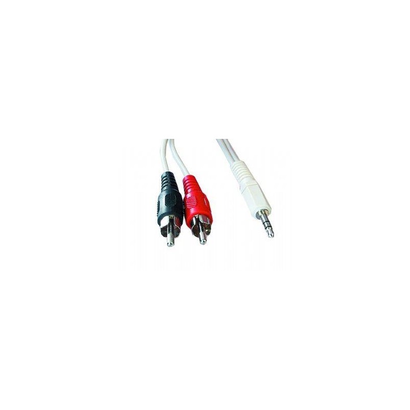 8716309024860CABLE AUDIO 3.5MM TO 2RCA 2.5M GEMBIRD