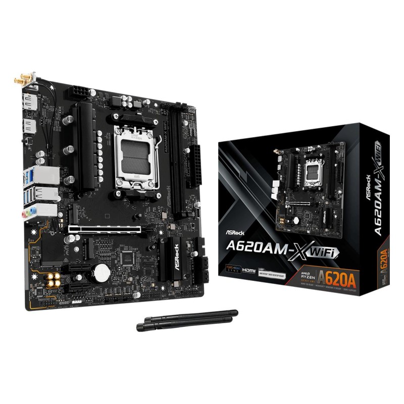 4711581490826ASROCK AMD A620 Socket AM5 micro ATX RAM 2xSlots Wi-Fi Yes Yes of M.2 (M) slots