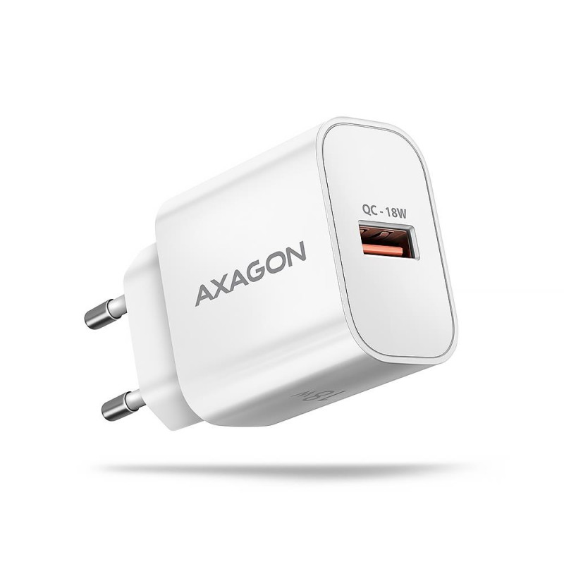 8595247908346MOBILE CHARGER WALL USB 18W 1PORT WHITE AXAGON