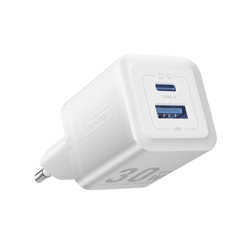 6922794782211MOBILE CHARGER WALL 30W USB 2P WHITE VENTION