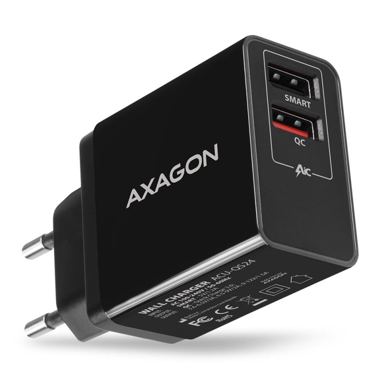 8595247905857MOBILE CHARGER WALL USB 24W 2PORT AXAGON