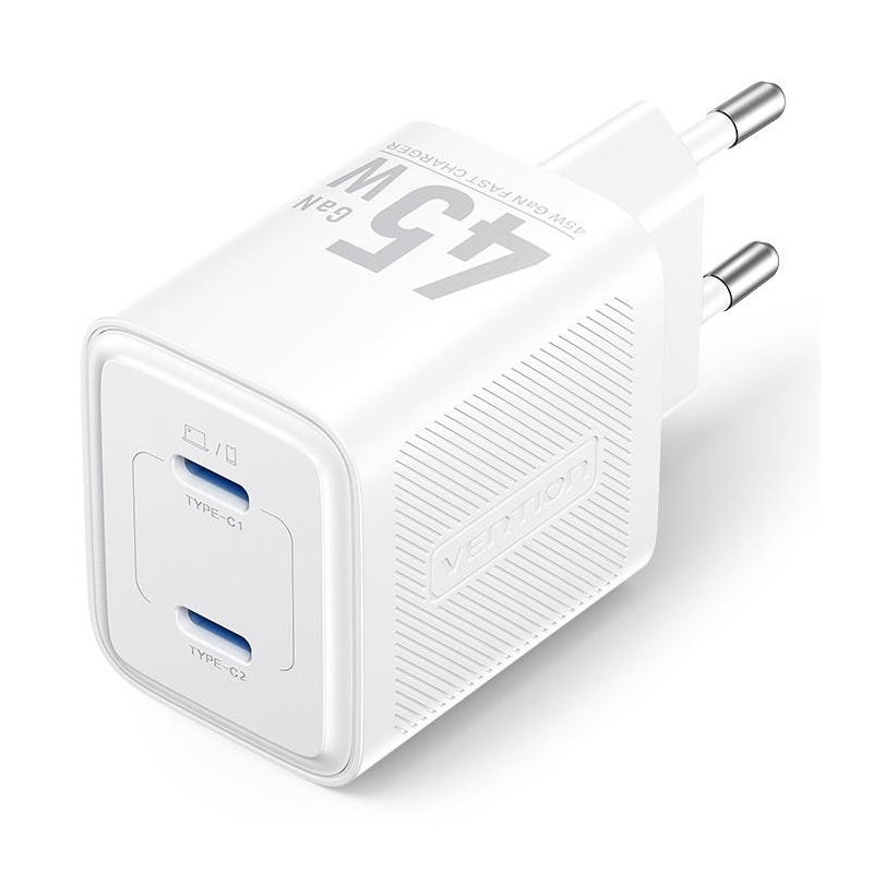 6922794790209MOBILE CHARGER WALL 45W USB-C 2P WHITE VENTION