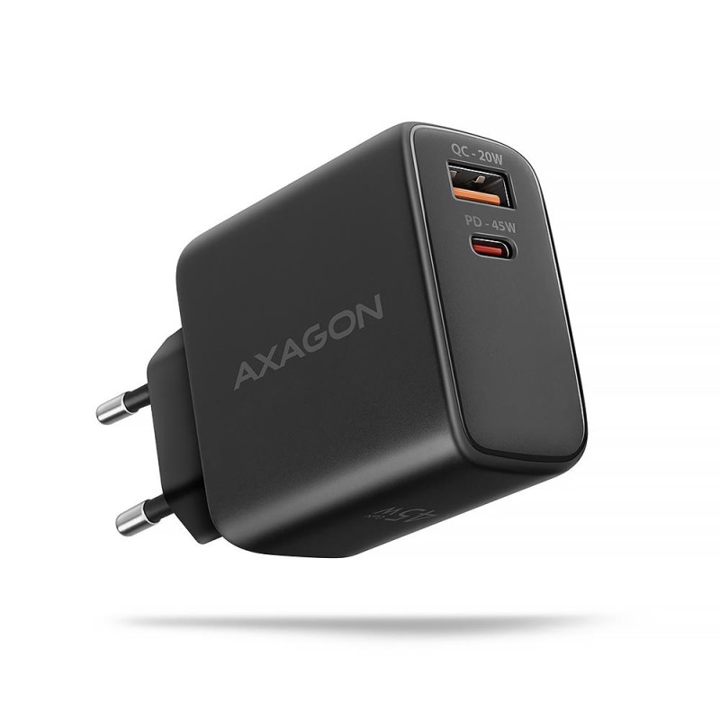 8595247907905MOBILE CHARGER WALL USB 45W GAN 2PORT AXAGON