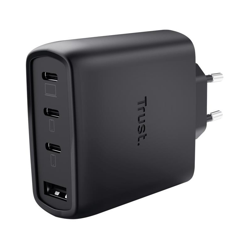 8713439260670MOBILE CHARGER WALL MAXO 65W 4-PORT GAN BLACK 26067 TRUST