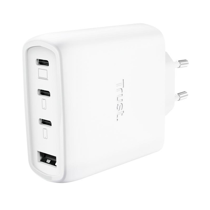 8713439260687MOBILE CHARGER WALL MAXO 65W 4-PORT GAN WHITE 26068 TRUST