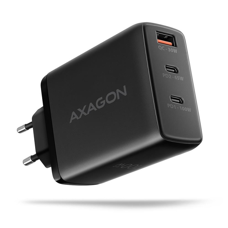 8595247907912MOBILE CHARGER WALL USB 100W GAN 3PORT AXAGON