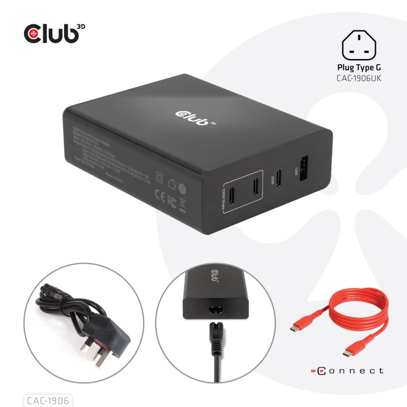 8719214472276MOBILE TRAVEL CHARGER USB-C 132W GAN CLUB3D