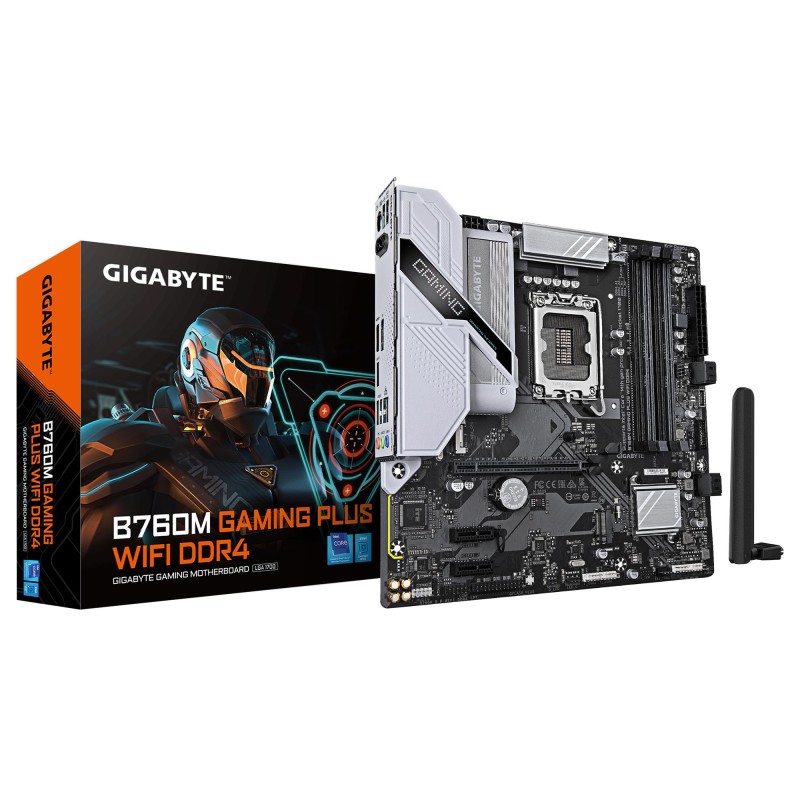 4719331862855Emolevy GIGABYTE B760M GAMING PLUS WIFI DDR4 (REV. 1.1) Intel B760 LGA 1700 micro ATX RAM DDR4-SDRAM 4xSlots Wi-Fi Yes Bluetoo