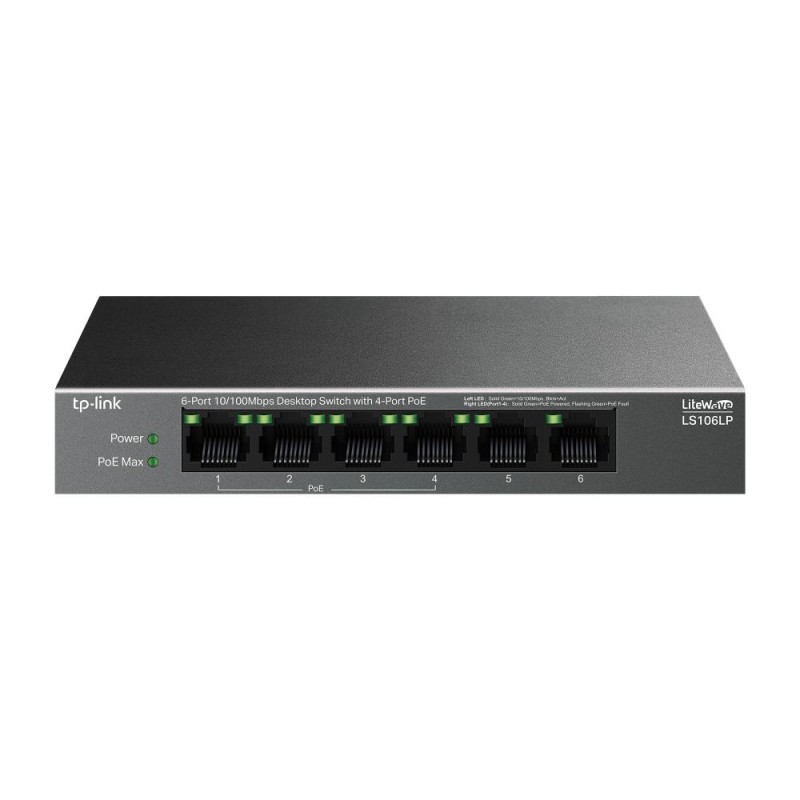 4895252504606Võrgulüliti TP-LINK LS106LP PoE ports 4 LS106LP