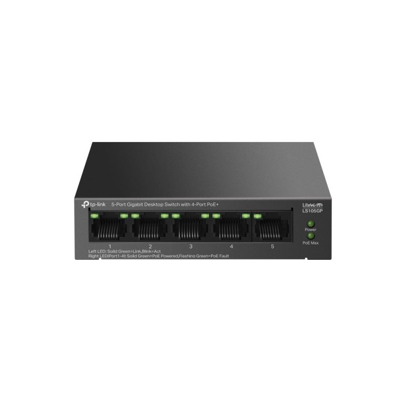4895252504545Сетевой коммутатор TP-LINK LS105GP PoE+ ports 4 LS105GP