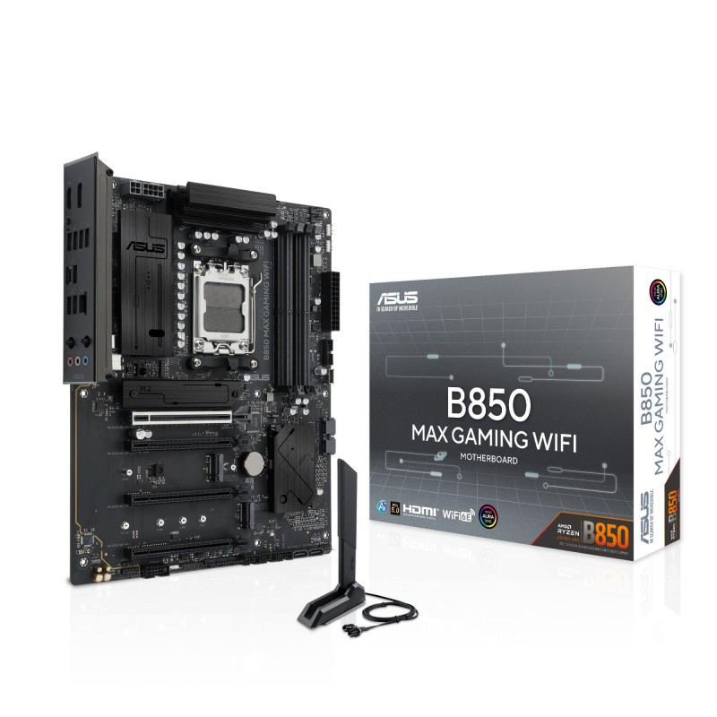 Материнская плата ASUS AMD B850 Socket AM5 ATX RAM DDR5-SDRAM 4xSlots Wi-Fi Yes Bluetooth Yes 3xNumber of M.2 (M) slots B850MAXG