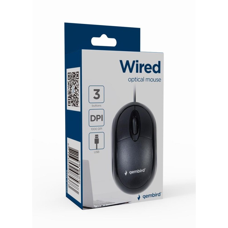 8716309085373MOUSE USB OPTICAL/BLACK MUS-U-01 GEMBIRD