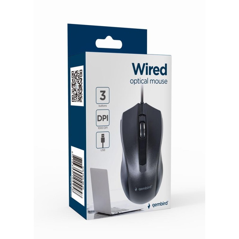 8716309104258MOUSE USB OPTICAL/BLACK MUS-3B-01 GEMBIRD