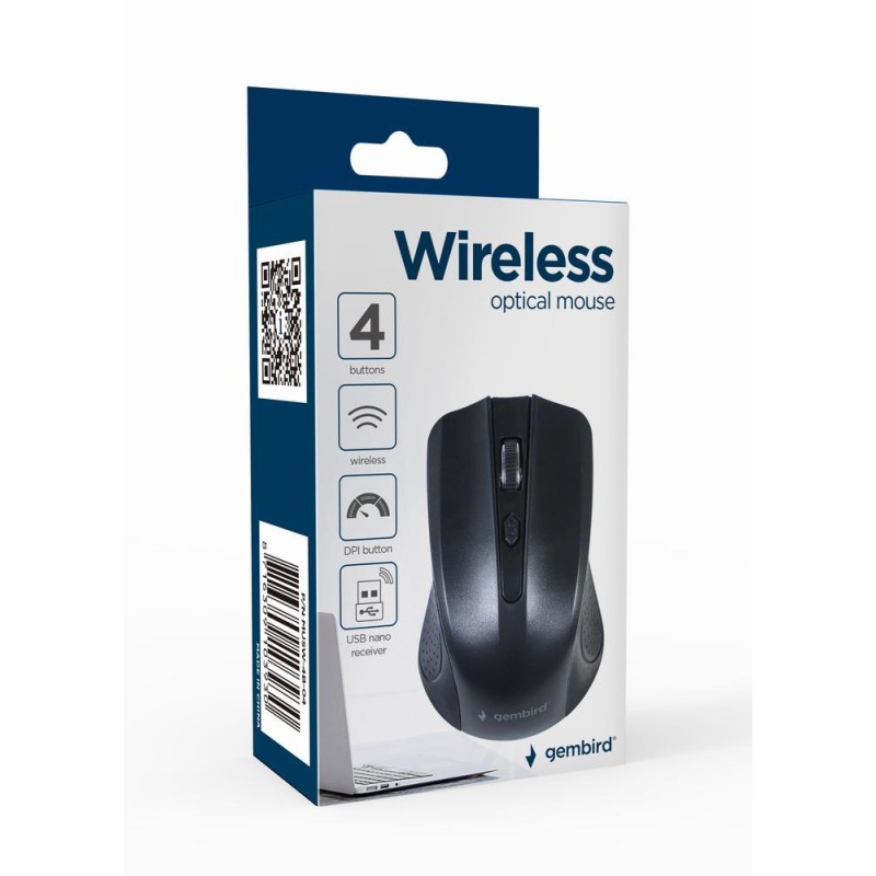 8716309103930MOUSE USB OPTICAL WRL/BLACK MUSW-4B-04 GEMBIRD