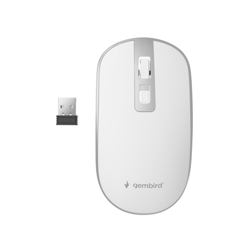 8716309121880MOUSE USB OPTICAL WRL WHITE/SILVER MUSW-4B-06-WS GEMBIRD
