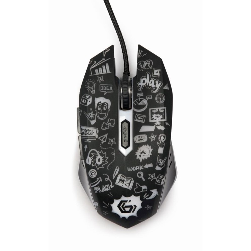 8716309121842MOUSE USB OPTICAL BLACK/MUS-6B-GRAFIX-01 GEMBIRD