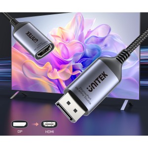 DISPLAYPORT   HDMI ADAPTER V1611A01 15 cm, 8K UNITEK