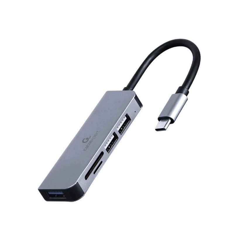 8716309124232I O HUB USB-C 3PORT+CR UHB-CM-CRU3P1U2P2-01 GEMBIRD