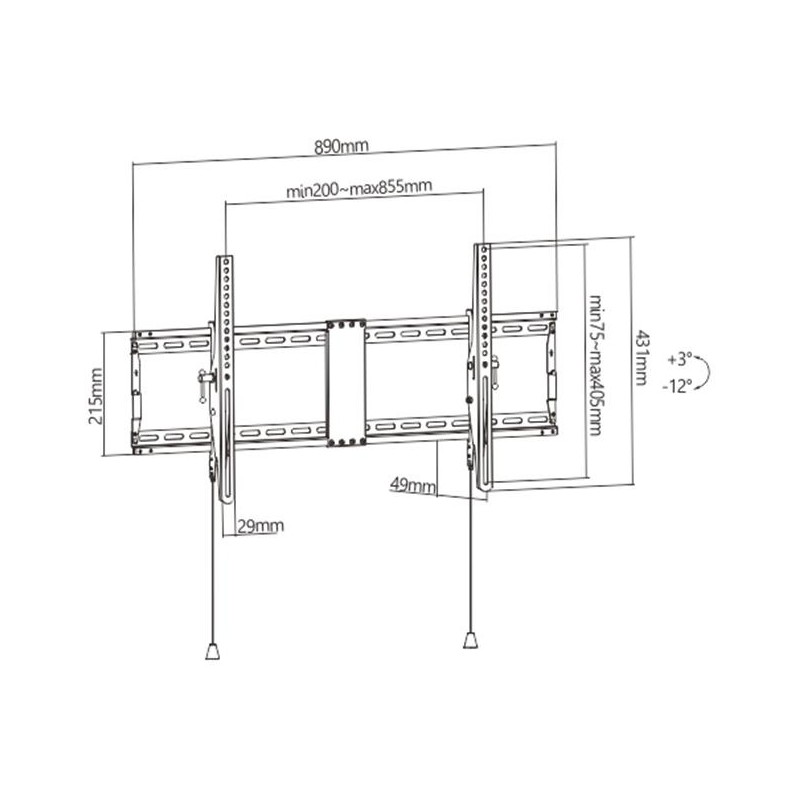8716309126182TV SET ACC WALL MOUNT 43-90" WM-90T-01 GEMBIRD