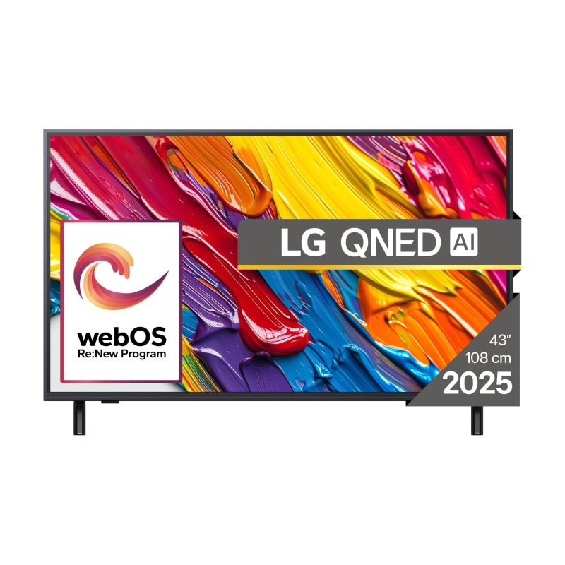 8806096352762TV Set LG 43" 4K Smart 3840x2160 Wireless LAN Bluetooth webOS Black 43QNED82A3B