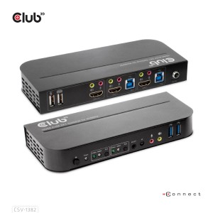 VIDEO SWITCH KVM HDMI 2PORT/CSV-1382 CLUB3D