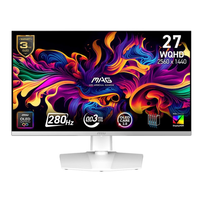 4711377319751Monitor MSI 26.5 " 2560 x 1440 pixels Wide Quad HD Native aspect ratio 16:9 QD-OLED Flat MAG272QPWQD-OLEDX28