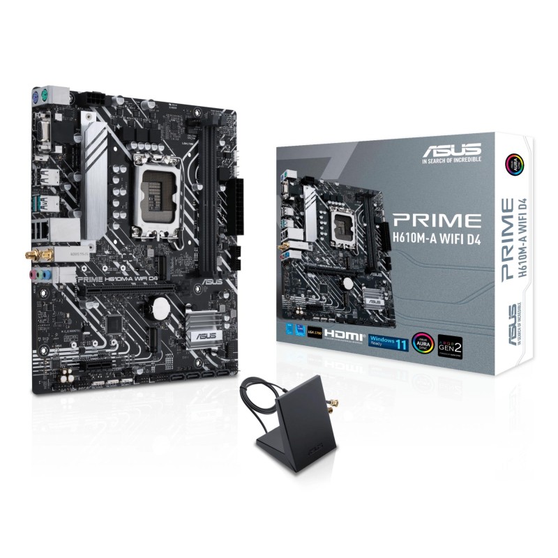 4711081758211Mainboard ASUS Intel H610 LGA1700 Micro-ATX Memory DDR4 Memory slots 2 1xPCI-Express 3.0 1x 1xPCI-Express 4.0 16x 2xM.2 1x15pin 