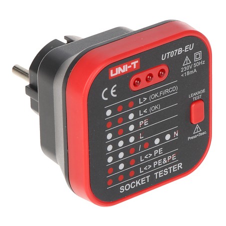 MAINS SOCKET TESTER WITH RCD CHECKING FUNCTION UT-07B-EU UNI-T