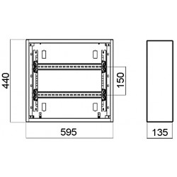 SURFACE-MOUNTING DISTRIBUTION CABINET 48-MODULAR LE-337202 XL sup 3 /sup S 160 LEGRAND