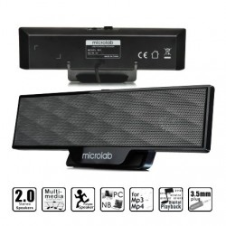 Microlab B 51 Black 4 W Portable speaker Output power: 4 Watt RMSPower distribution: 2 Watt x 2Harmonic distortion: 5% 1 W 1 kHz