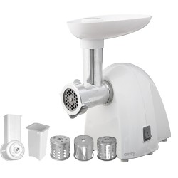 Meat mincer Camry CR 4802 White 600-1500 W Number of speeds 1 Middle size sieve, mince sieve, poppy sieve, plunger, sausage fill