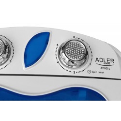 Adler Washing machine AD 8051 Energy efficiency class Top loading Washing capacity 3 kg Unspecified RPM Depth 37 cm Width 38 cm 
