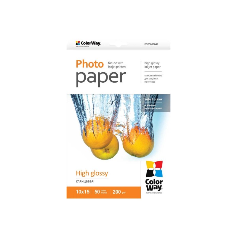 ColorWay High Glossy Photo Paper 10x15 200 g/m ColorWay High Glossy Photo Paper 10x15 200 g/m