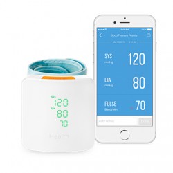 iHealth Wrist Blood Pressure Monitor BP7S Weight 105 g White Wireless Blood pressure readings are stored on the secure, free, HI