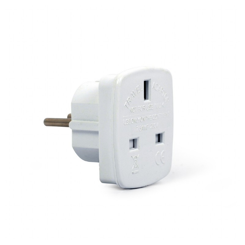Gembird AC power adapter, UK socket to EU Schuko plug, 7.5 A Travel adapter Gembird AC power adapter, UK socket to EU Schuko plug, 7.5 A Travel adapter